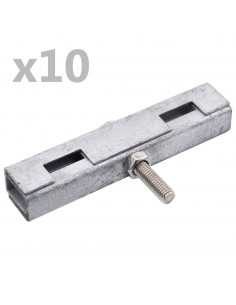 Set di Connettori per Griglie da Giardino 10 pz Argento 2