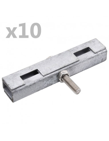 Set di Connettori per Griglie da Giardino 10 pz Argento