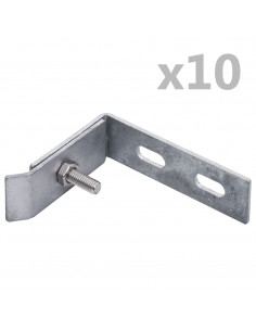 Set di Connettori Angolari a Parete 10 pz Argento