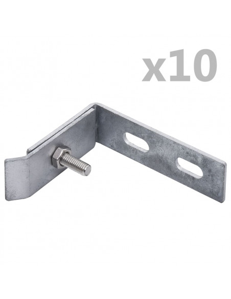 Set di Connettori Angolari a Parete 10 pz Argento