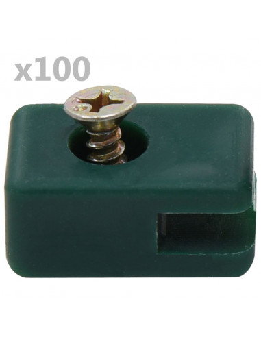 Supporto per Fili Recinzioni da Giardino con Vite 100 Set Verde