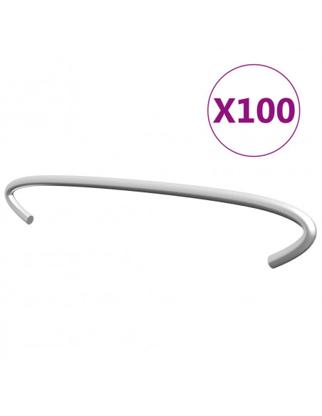 Ganci per Gabbione 100 pz in Acciaio Zincato 15 cm