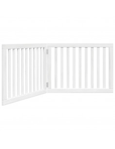 Cancello per Cani Pieghevole 2 Pannelli Bianco 160 cm Pioppo 2