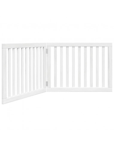 Cancello per Cani Pieghevole 2 Pannelli Bianco 160 cm Pioppo