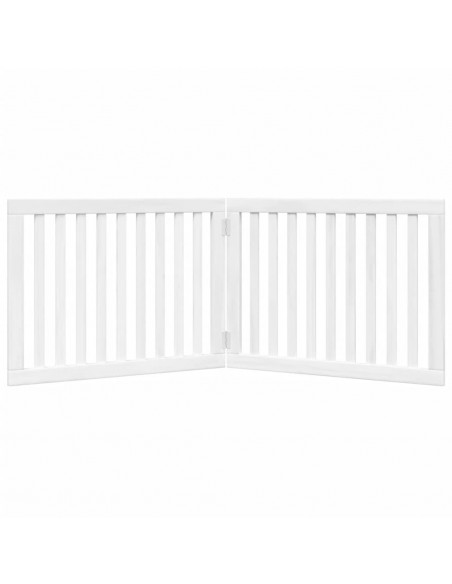 Cancello per Cani Pieghevole 2 Pannelli Bianco 160 cm Pioppo