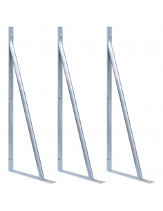 Staffe di Supporto per Recinzione 3 pz in Acciaio Zincato 2