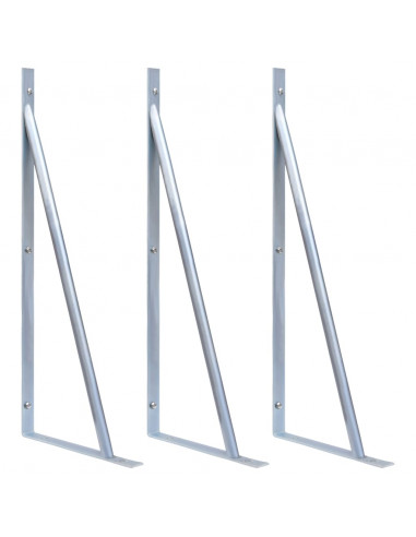 Staffe di Supporto per Recinzione 3 pz in Acciaio Zincato