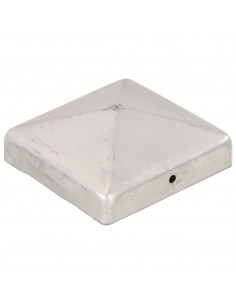 Tappi per Pali a Piramide 6 pz in Metallo Zincato 91x91 mm 2