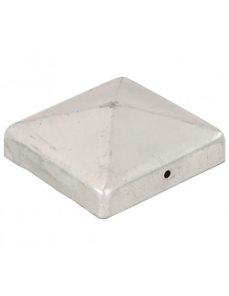 Tappi per Pali a Piramide 6 pz in Metallo Zincato 91x91 mm