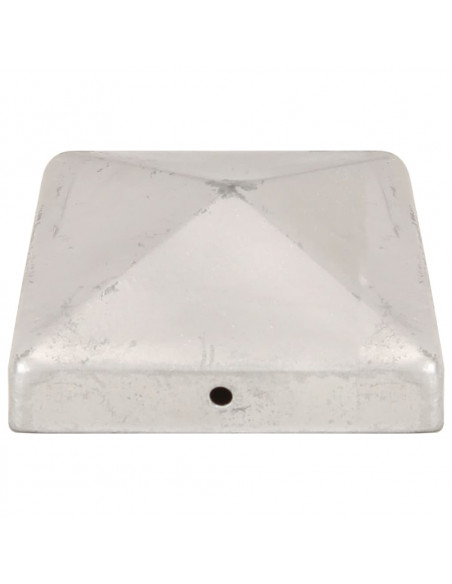 Tappi per Pali a Piramide 6 pz in Metallo Zincato 91x91 mm