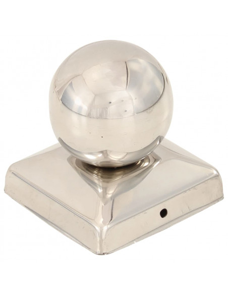 Tappi per Pali 6 pz Estremità a Globo in Acciaio Inox 71x71 mm
