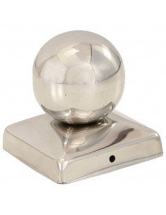 Tappi per Pali 6 pz Estremità a Globo in Acciaio Inox 71x71 mm 2