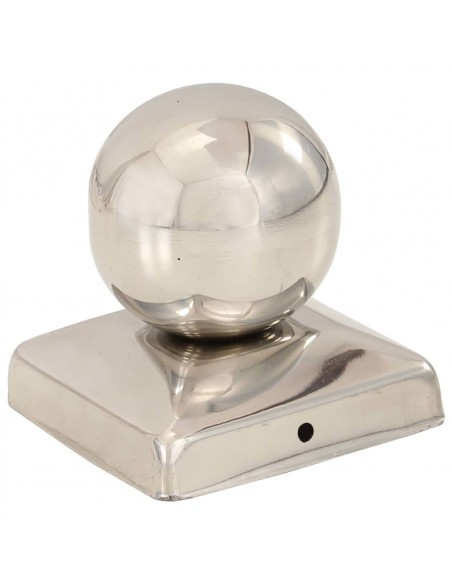 Tappi per Pali 6 pz Estremità a Globo in Acciaio Inox 71x71 mm