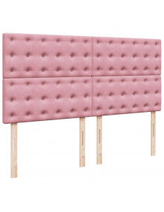 Giroletto a Molle con Materasso Rosa 180x200 cm in Velluto 2