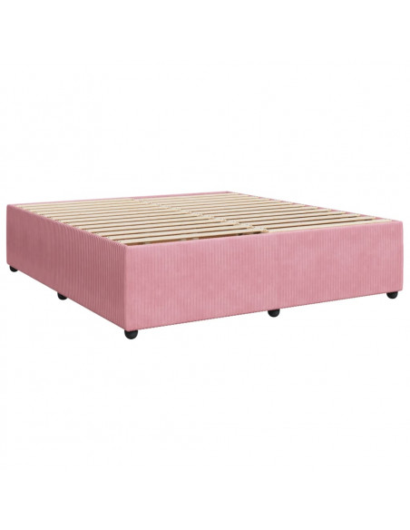 Giroletto a Molle con Materasso Rosa 180x200 cm in Velluto