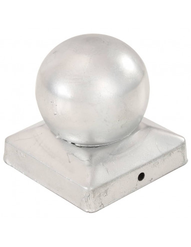 Tappi per Pali 6 pz Estremità a Globo Metallo Zincato 91x91 mm