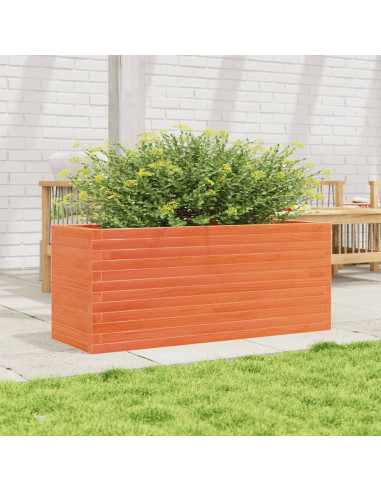 Fioriera Giardino Marrone Cera 110x40x46 cm Legno Massello Pino