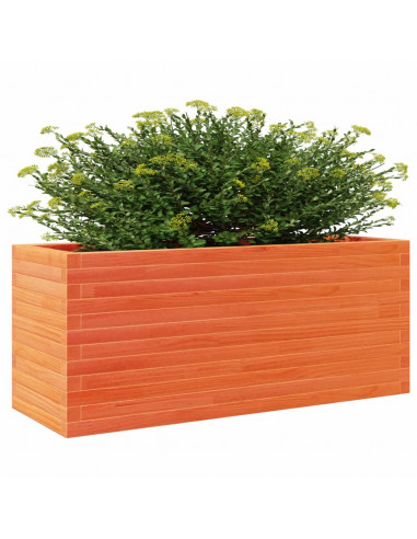 Fioriera Giardino Marrone Cera 110x40x46 cm Legno Massello Pino
