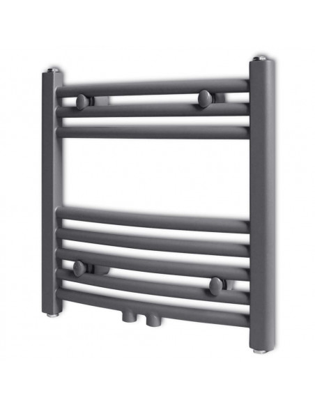Radiatore Centrale Portasciugamano Curvo Grigio 480 x 480 mm