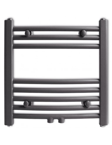 Radiatore Centrale Portasciugamano Curvo Grigio 480 x 480 mm