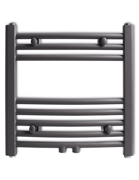 Radiatore Centrale Portasciugamano Curvo Grigio 480 x 480 mm