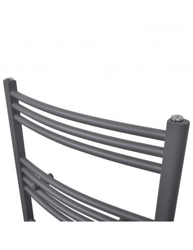 Radiatore Centrale Portasciugamano Curvo Grigio 480 x 480 mm