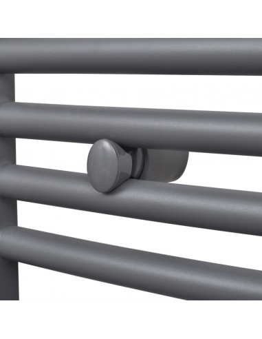 Radiatore Centrale Portasciugamano Curvo Grigio 480 x 480 mm