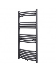 Radiatore Centrale Portasciugamano Curvo Grigio 500 x 1160 mm 2