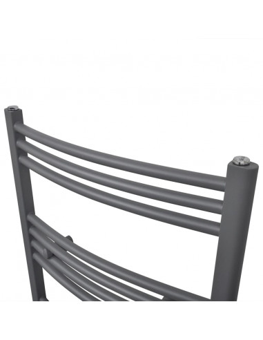 Radiatore Centrale Portasciugamano Curvo Grigio 500 x 1160 mm