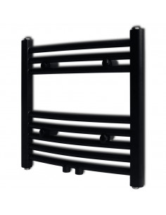 Radiatore Centrale Portasciugamano Curvo Nero 480 x 480 mm 2