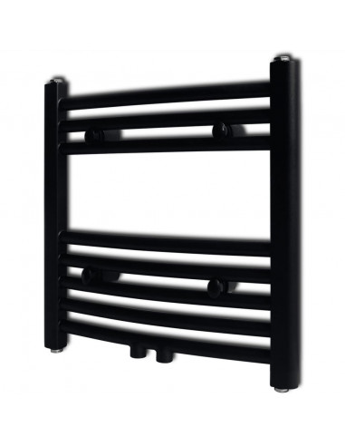 Radiatore Centrale Portasciugamano Curvo Nero 480 x 480 mm