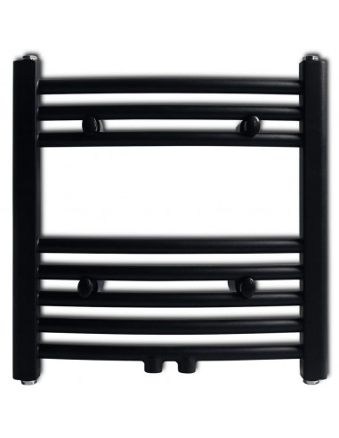 Radiatore Centrale Portasciugamano Curvo Nero 480 x 480 mm