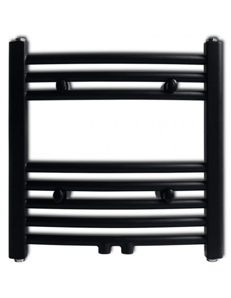 Radiatore Centrale Portasciugamano Curvo Nero 480 x 480 mm