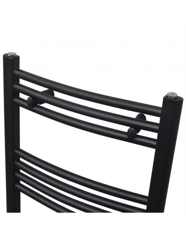 Radiatore Centrale Portasciugamano Curvo Nero 480 x 480 mm