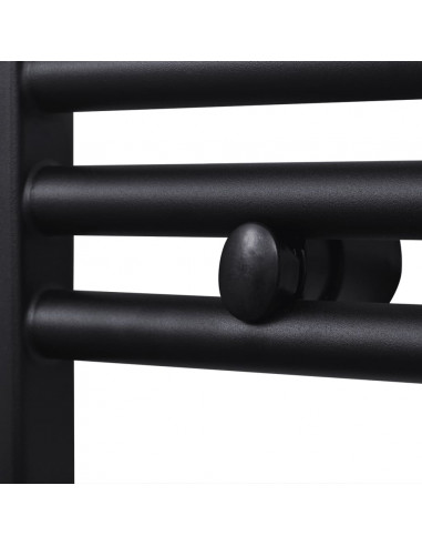 Radiatore Centrale Portasciugamano Curvo Nero 480 x 480 mm