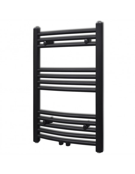 Radiatore Centrale Portasciugamano Curvo Nero 500 x 764 mm