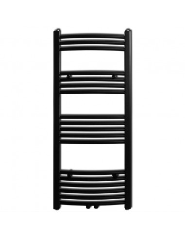 Radiatore Centrale Portasciugamano Curvo Nero 500 x 1160 mm