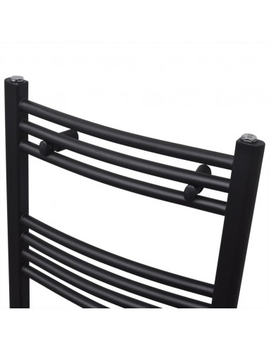 Radiatore Centrale Portasciugamano Curvo Nero 500 x 1160 mm
