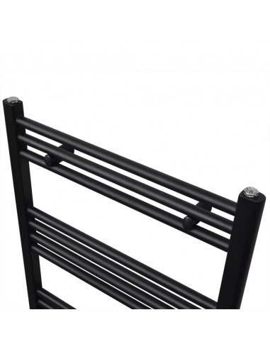 Radiatore Centrale Portasciugamano Dritto Nero 600 x 1160 mm