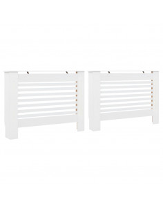 Coperture per Radiatori 2 pz Bianche 112x19x81,5 cm in MDF 2