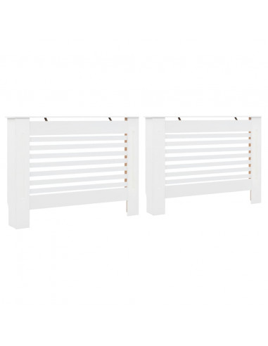 Coperture per Radiatori 2 pz Bianche 112x19x81,5 cm in MDF