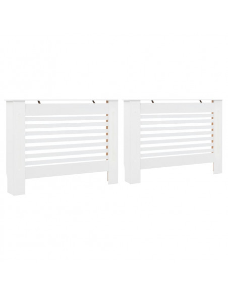 Coperture per Radiatori 2 pz Bianche 112x19x81,5 cm in MDF