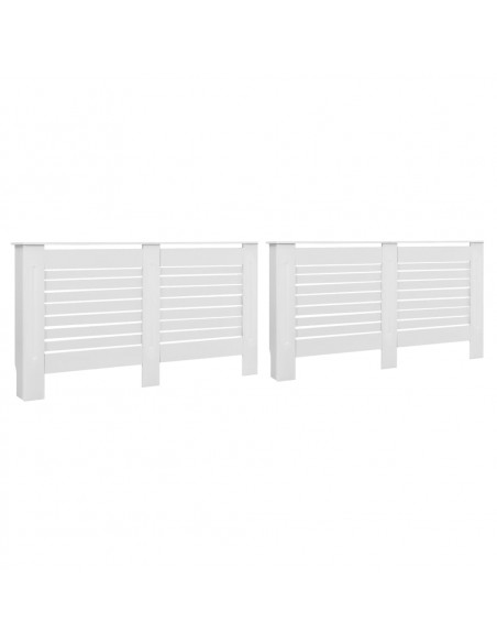Coperture per Radiatori 2 pz Bianche 152x19x81,5 cm in MDF