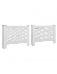 Coperture per Radiatori 2 pz Bianche 112x19x81,5 cm in MDF 2