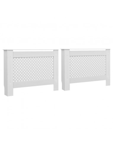 Coperture per Radiatori 2 pz Bianche 112x19x81,5 cm in MDF