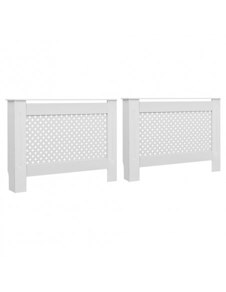 Coperture per Radiatori 2 pz Bianche 112x19x81,5 cm in MDF