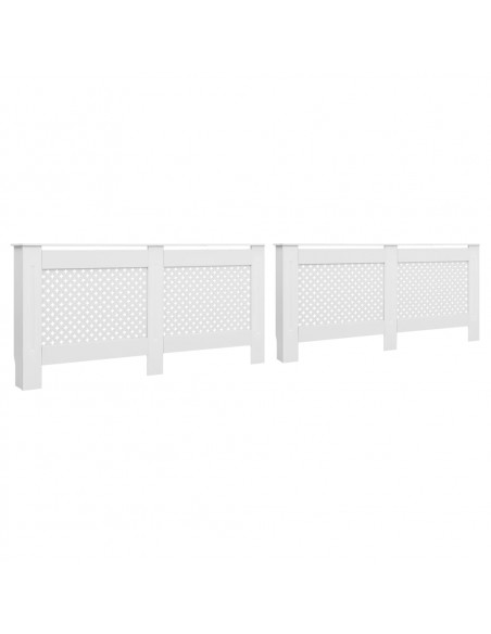 Coperture per Radiatori 2 pz Bianche 172x19x81,5 cm in MDF