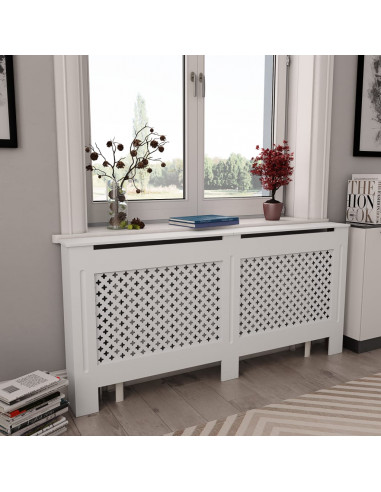 Coperture per Radiatori 2 pz Bianche 172x19x81,5 cm in MDF