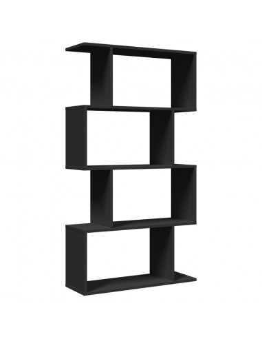 Libreria Divisorio 4 Ripiani Nera 70x24x129 cm in Truciolato