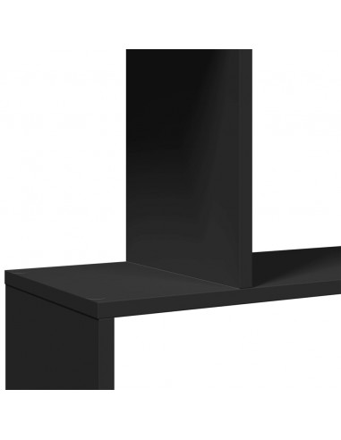 Libreria Divisorio 4 Ripiani Nera 70x24x129 cm in Truciolato